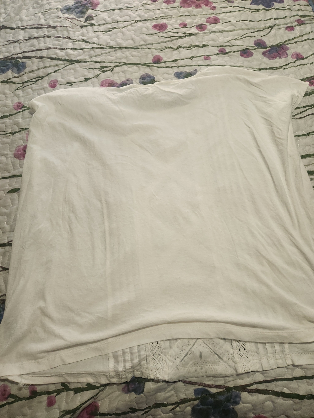 Lauren Ralph Lauren White Crochet-Trim Scoop Neck Women's Top - Picture 3 of 7